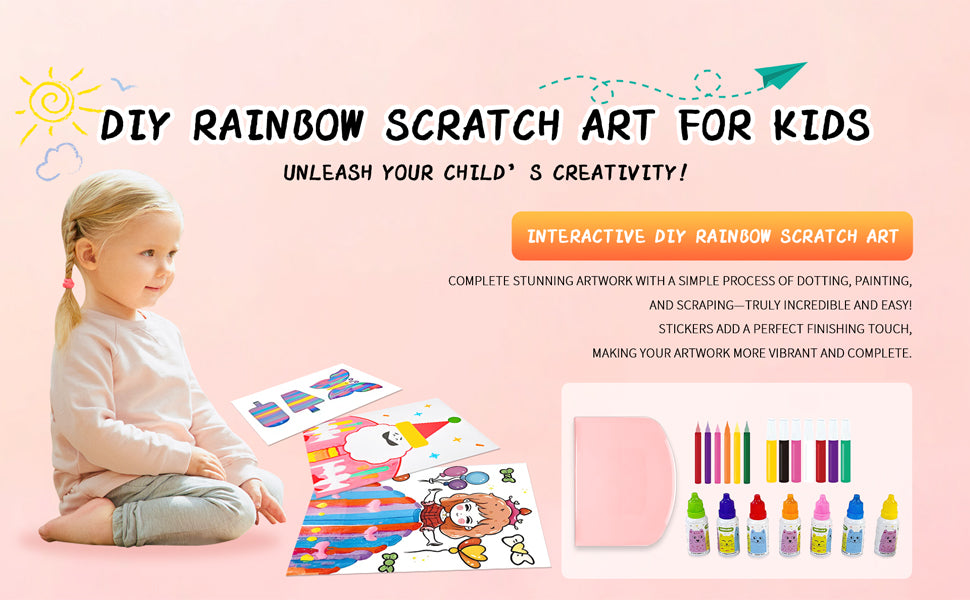 Squeegee Rainbow Dot Painting Kit (105 Pcs / 3 Box)